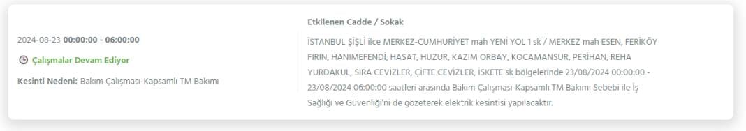 İstanbullular dikkat! Bugün bu ilçelerde 8 saati bulacak elektrik kesintileri yaşanacak 6